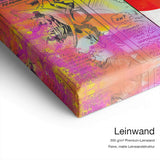 Snoopy Dance – Leinwand-Qualitätsdetail mit 300 g/m² Premium-Leinwand und feiner matter Leinwandstruktur