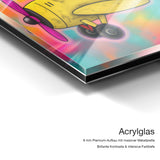 Snoopy no Chaos – Acrylglas-Qualitätsdetail mit 6 mm Premium-Aufbau, massiver Metallplatte und intensiver Farbtiefe