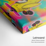 Snoopy no Chaos – Leinwand-Qualitätsdetail mit 300 g/m² Premium-Leinwand und feiner matter Leinwandstruktur