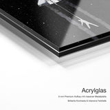 Space Shuttle – Acrylglas-Qualitätsdetail mit 6 mm Premium-Aufbau, massiver Metallplatte und intensiver Farbtiefe