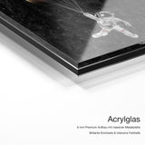 Space Planet – Acrylglas-Qualitätsdetail mit 6 mm Premium-Aufbau, massiver Metallplatte und intensiver Farbtiefe