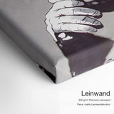 Streetart Affe – Leinwand-Qualitätsdetail mit 300 g/m² Premium-Leinwand und feiner matter Leinwandstruktur