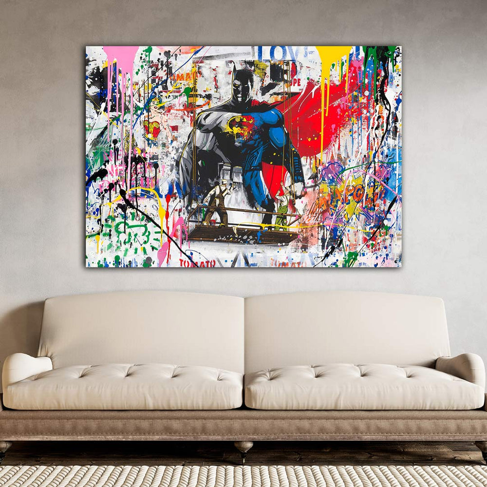 DOTCOMCANVAS® Leinwandbild Love Story, Leinwandbild Love Story Batman Catwoman Cartoon Comic S0x9y0w9