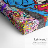 Superman Love – Leinwand-Qualitätsdetail mit 300 g/m² Premium-Leinwand und feiner matter Leinwandstruktur