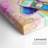 TJ Gangsters – Leinwand-Qualitätsdetail mit 300 g/m² Premium-Leinwand und feiner matter Leinwandstruktur