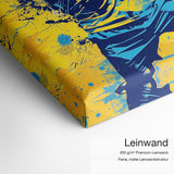 Tennis Player – Leinwand-Qualitätsdetail mit 300 g/m² Premium-Leinwand und feiner matter Leinwandstruktur