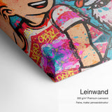 Tim und Struppi – Leinwand-Qualitätsdetail mit 300 g/m² Premium-Leinwand und feiner matter Leinwandstruktur