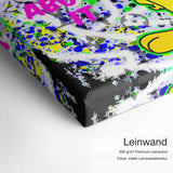 Tweety – Leinwand-Qualitätsdetail mit 300 g/m² Premium-Leinwand und feiner matter Leinwandstruktur