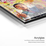 Wolf of Wallstreet – Acrylglas-Qualitätsdetail mit 6 mm Premium-Aufbau, massiver Metallplatte und intensiver Farbtiefe