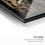 Work Hard Dream Big - Black/White – Acrylglas-Qualitätsdetail mit 6 mm Premium-Aufbau, massiver Metallplatte und intensiver Farbtiefe