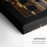Work Hard Dream Big - Black/White – Leinwand-Qualitätsdetail mit 300 g/m² Premium-Leinwand und feiner matter Leinwandstruktur