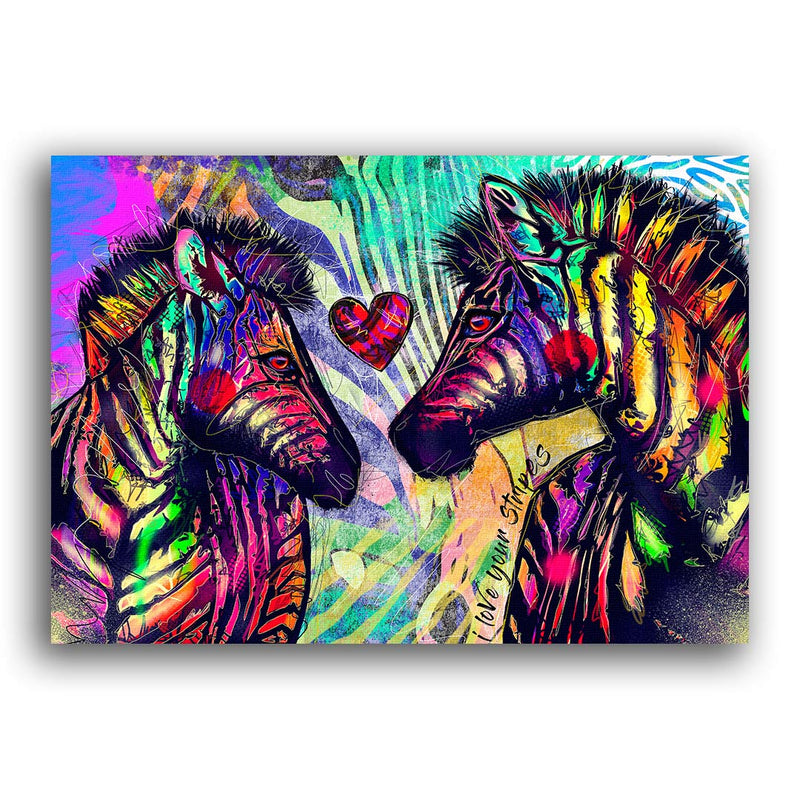 Popart Style Zebras die sich lieben