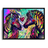 Wandbild Zebras die sich lieben