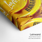 Love this Banana – Leinwand Qualitätsdetail mit 300 g/m² Premium-Leinwand und feiner, matter Leinwandstruktur