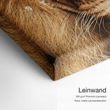 Stay Hungry – Leinwand-Qualitätsdetail mit 300 g/m² Premium-Leinwand und feiner matter Leinwandstruktur