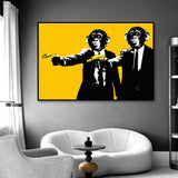 Wandbild mit 2 Affen im Pulp Fiction Style