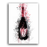 rosa schwarze Dom Perignon Champagne Flasche auf Leinwand 