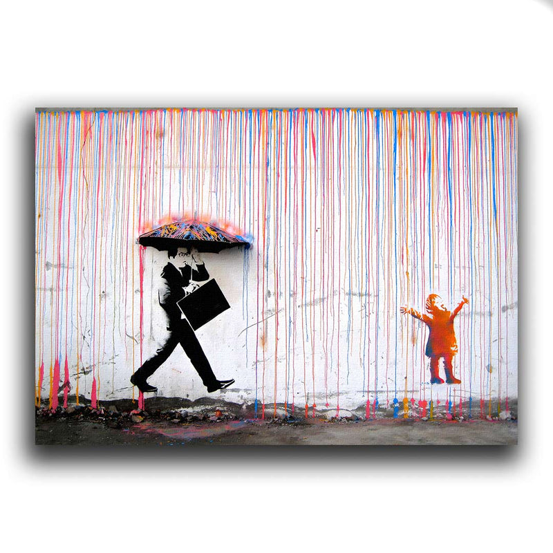 Colored Rain Banksy PopArt Wandbild