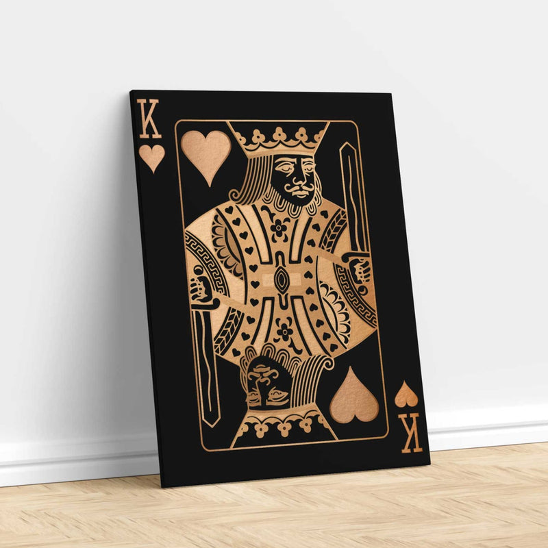 Leinwandmotiv goldene Skatkarte Herz König 
