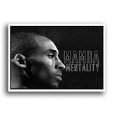 Mamba Mentalität von Kobe Bryant Wandbild mit weißem Bilderrahmen