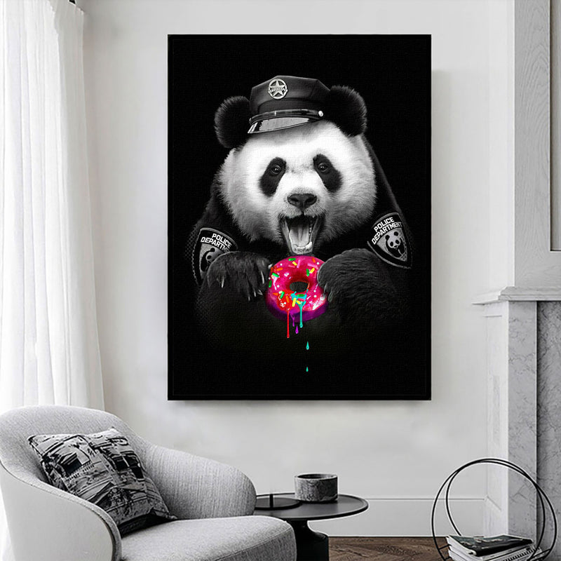 Wandbild Panda beim fressen
