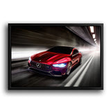 Roter Mercedes Benz AMG auf Wandbild und Leinwand