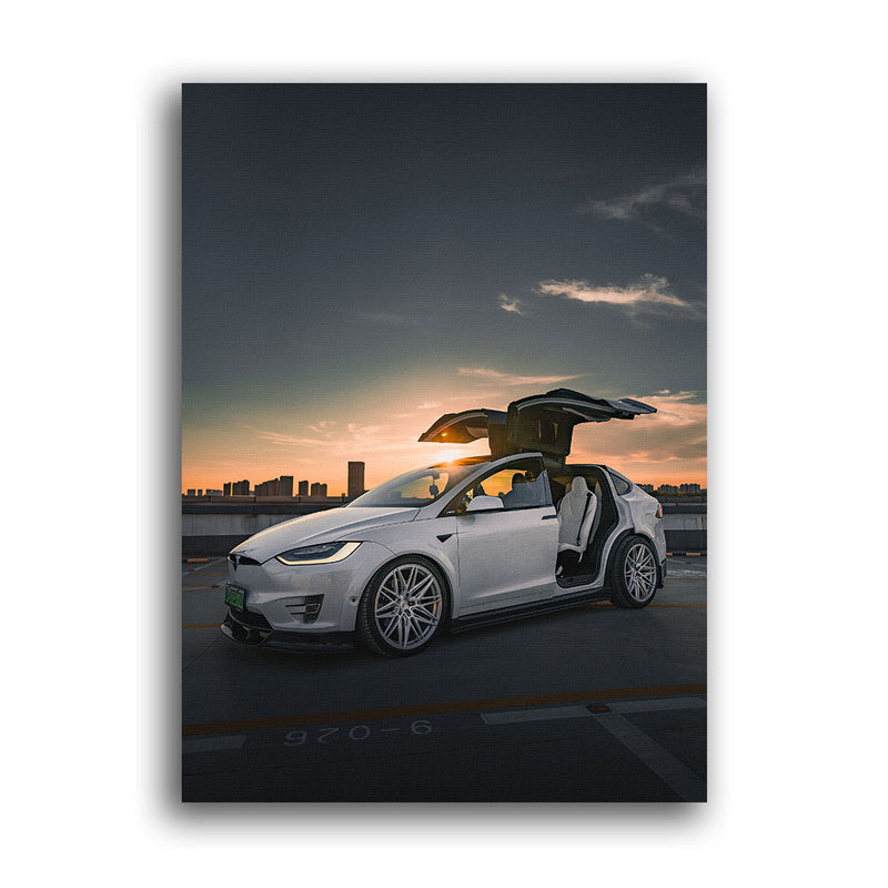 Tesla X Sunset