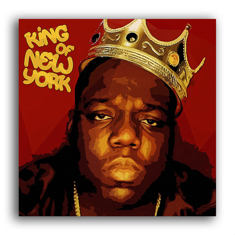 Portrait von King Biggie Smalls The Notorious B.I.G. mit goldener Krone